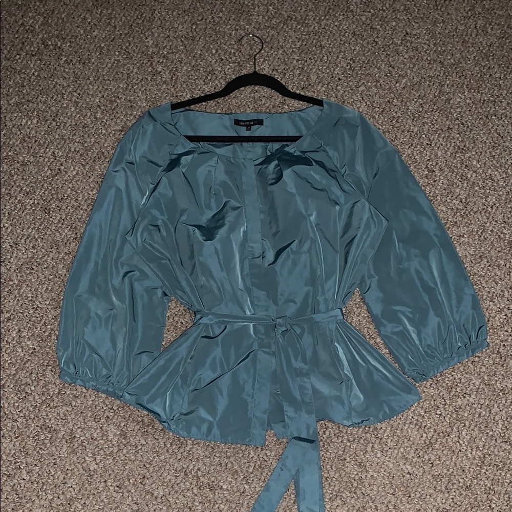 Lafayette 148 Satin Tie Waist Top